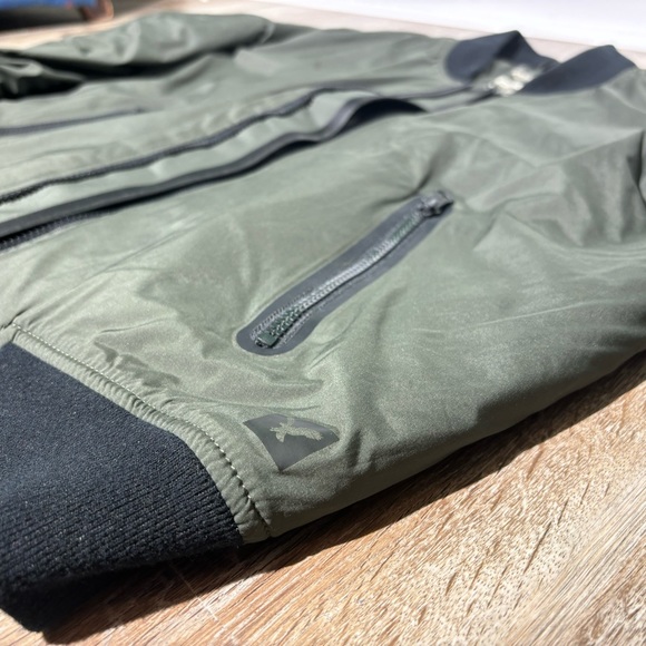 American Eagle Bomber Jacket Mens Medium Green Full Zip Polyester Casual Outdoor - Picture 2 of 6